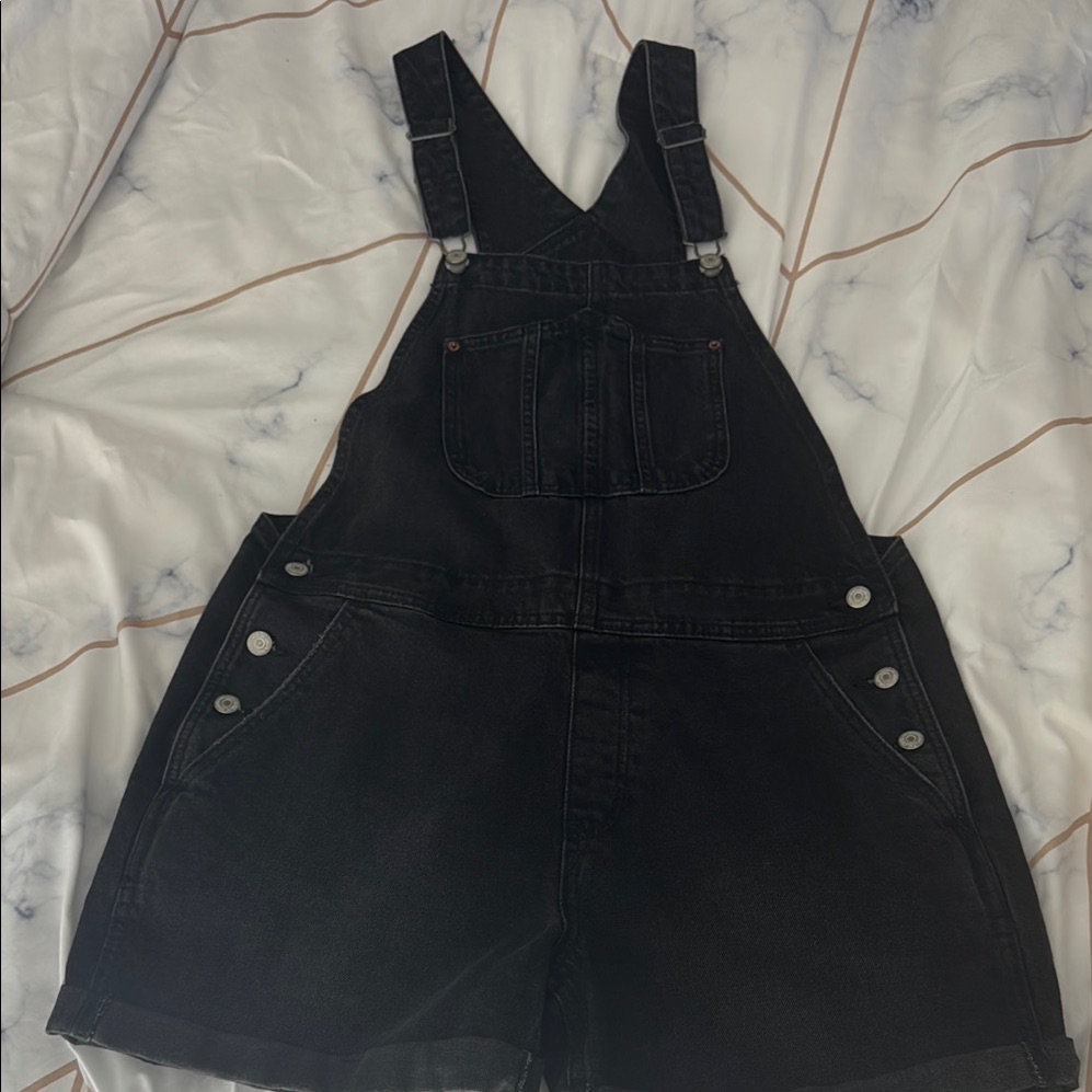 Old Navy Charcoal Denim Overalls New